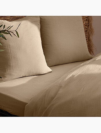 Drap-housse en double gaze de coton FLORA