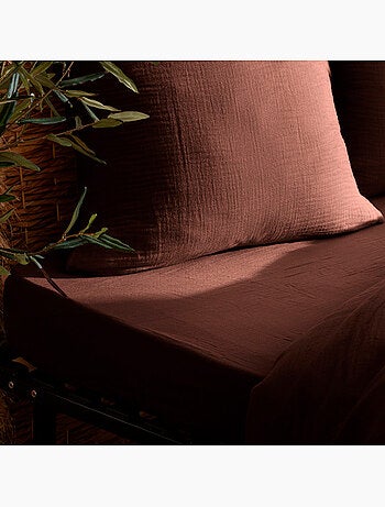 Drap-housse en double gaze de coton FLORA
