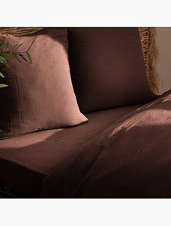Drap-housse en double gaze de coton FLORA