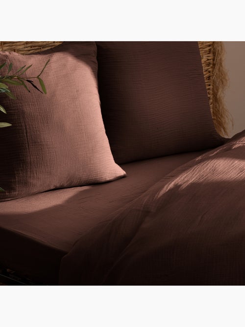 Drap-housse en double gaze de coton FLORA - Kiabi