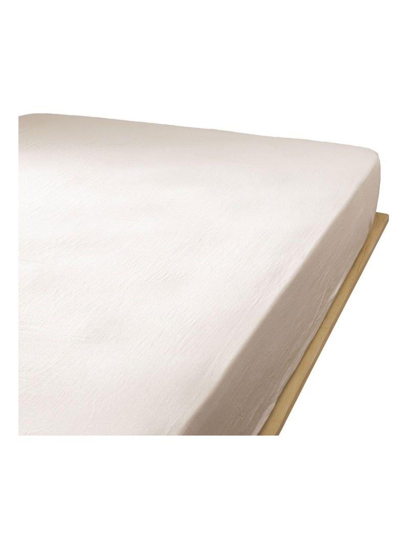 Drap housse en double Gaze de coton Marron clair - Kiabi