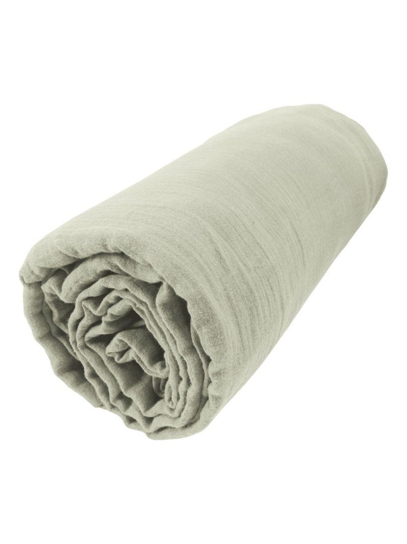 Drap housse en double Gaze de coton Marron clair - Kiabi