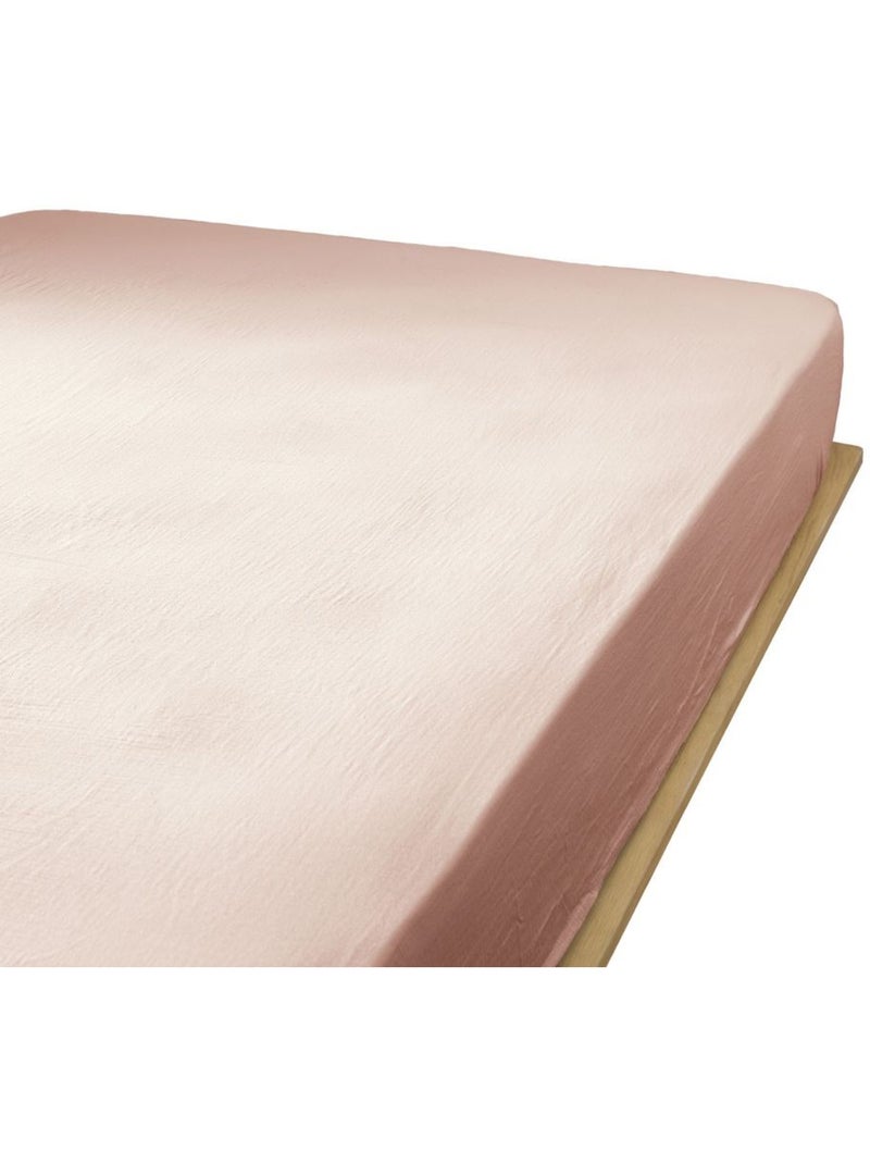 Drap housse en double Gaze de coton Rose clair - Kiabi