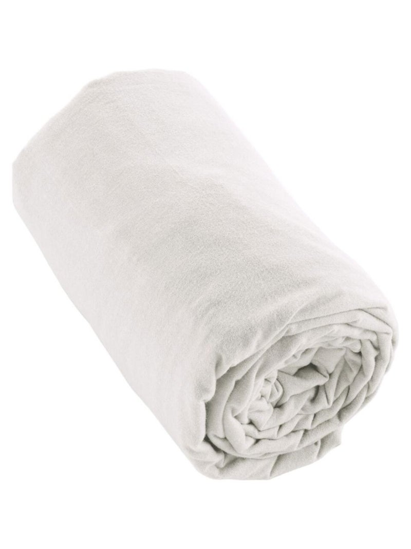 Drap housse en Flanelle de Coton Blanc - Kiabi