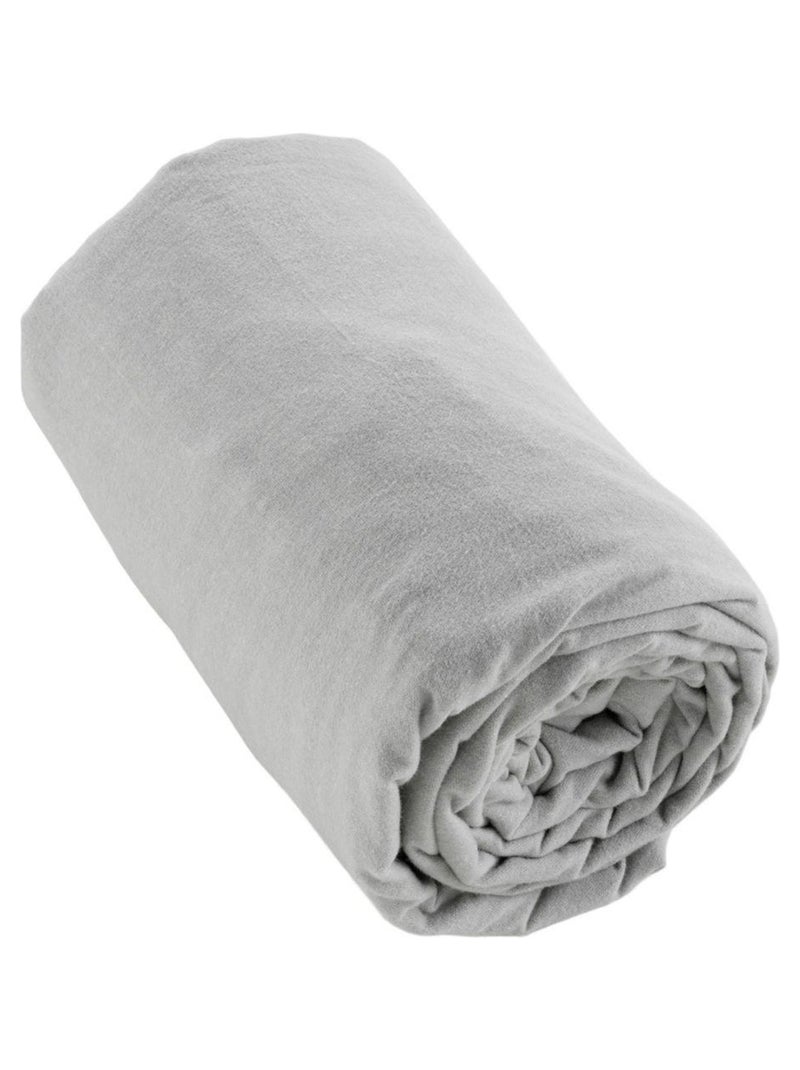 Drap housse en Flanelle de Coton Gris clair - Kiabi
