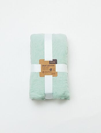 Drap housse en gaze de coton (160 x 200 cm) - Kiabi Home