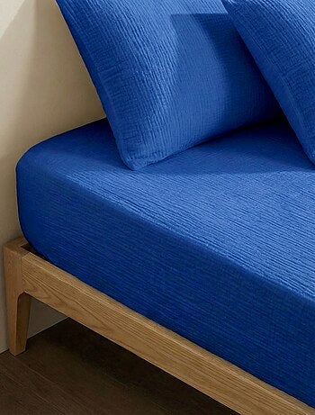 Drap housse en gaze de coton (160 x 200 cm) - Kiabi Home