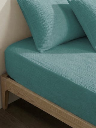 Drap housse en gaze de coton (160 x 200 cm) - Kiabi Home