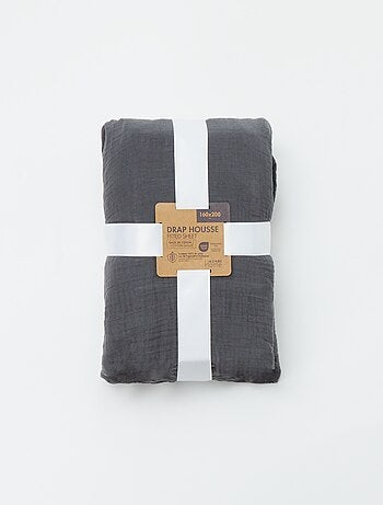 Drap housse en gaze de coton (160 x 200 cm) - Kiabi Home