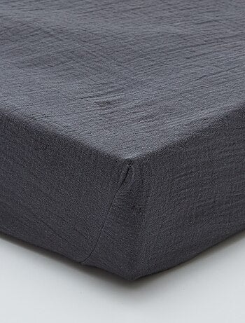 Drap housse en gaze de coton (160 x 200 cm) - Kiabi Home