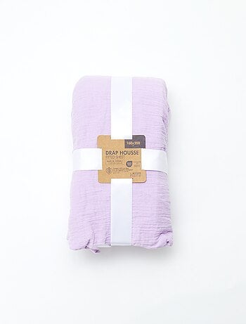 Drap housse en gaze de coton (160 x 200 cm) - Kiabi Home