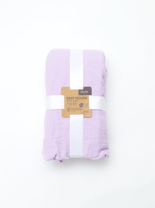 Drap housse en gaze de coton (160 x 200 cm) - Kiabi Home - Kiabi