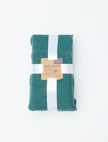 Drap housse en gaze de coton (160 x 200 cm) - Kiabi Home