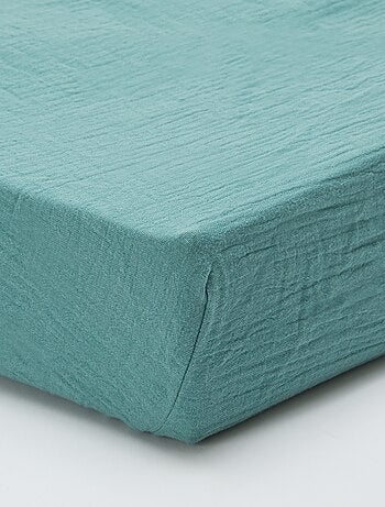 Drap housse en gaze de coton (160 x 200 cm) - Kiabi Home
