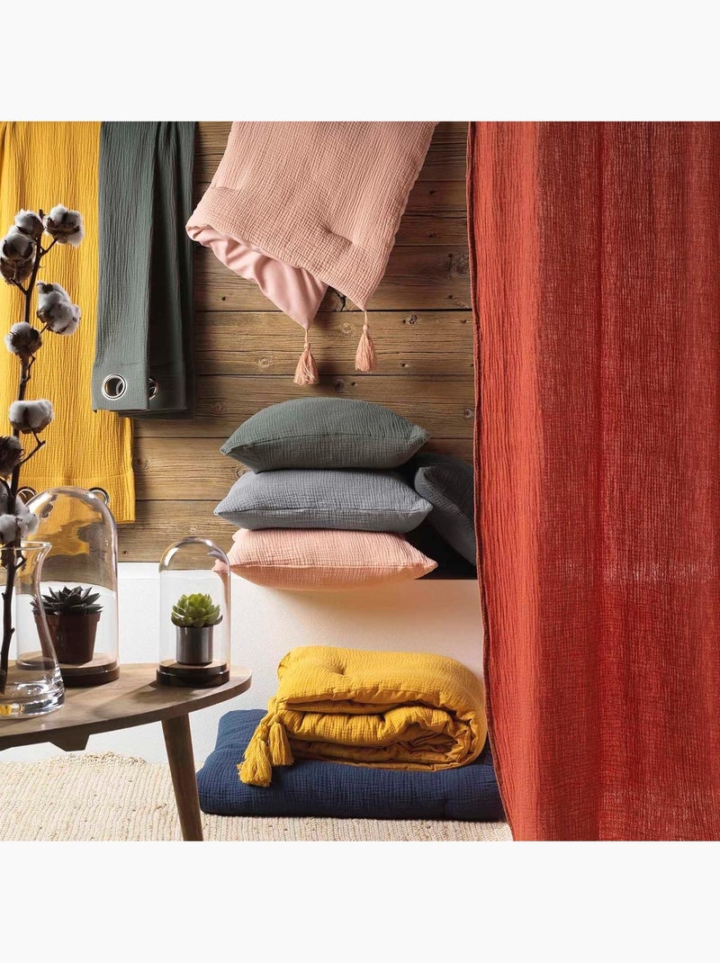 Drap Housse en gaze de coton ANGELIA Kaki - Kiabi