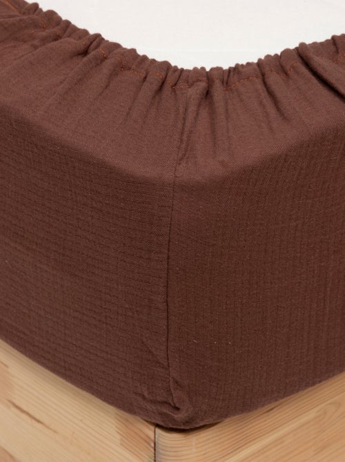Drap housse en gaze de coton - Kiabi