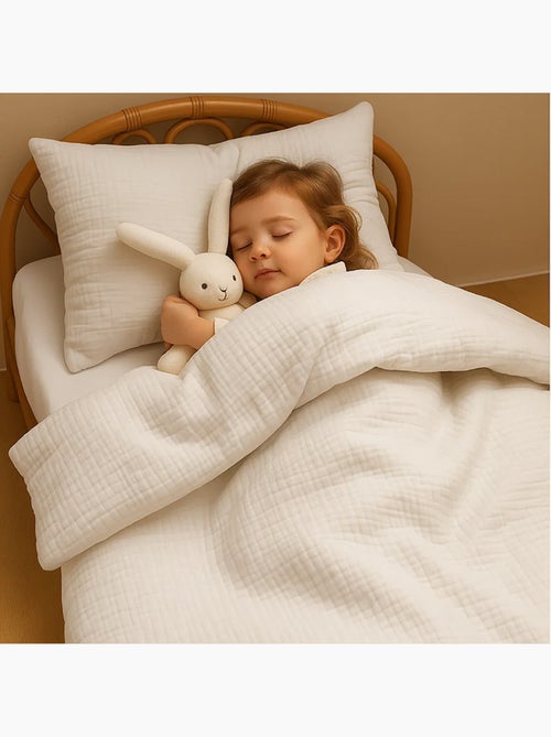 Drap Housse en Gaze de Coton Bio - Kiabi Drap Housse en Gaze de Coton Bio - Kiabi