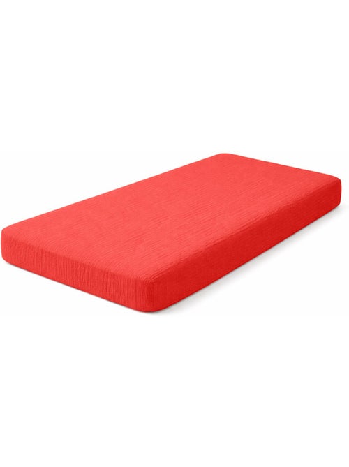 Drap Housse en Gaze de Coton Bio Fraise - Kiabi Drap Housse en Gaze de Coton Bio Fraise - Kiabi
