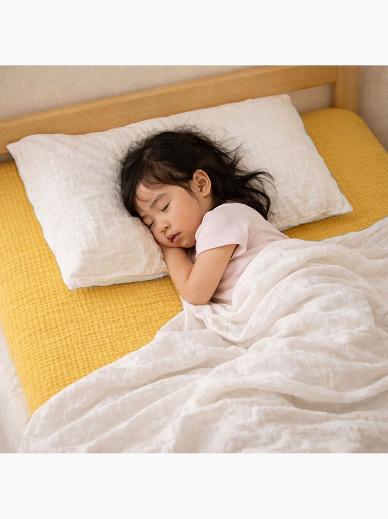Drap Housse en Gaze de Coton Bio Honey Beige - Kiabi