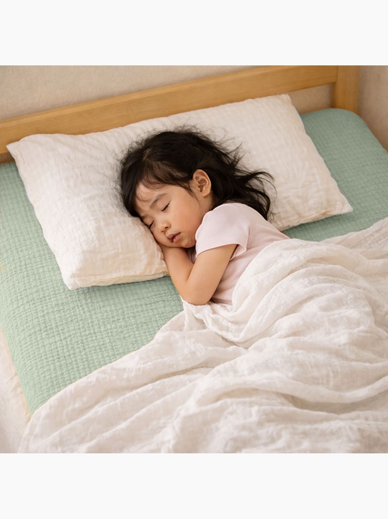 Drap Housse en Gaze de Coton Bio Vert - Kiabi