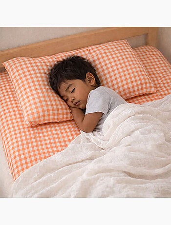 Drap Housse en Gaze de Coton Bio Vichy
