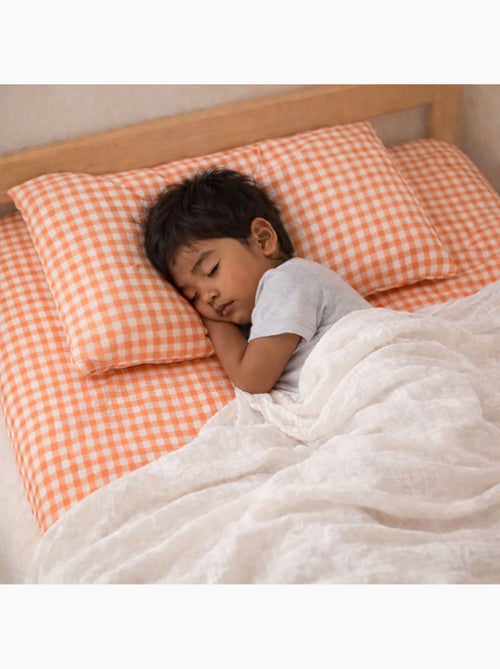 Drap Housse en Gaze de Coton Bio Vichy - Kiabi