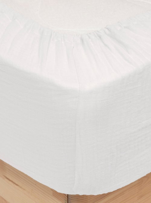 Drap housse en gaze de coton - Kiabi
