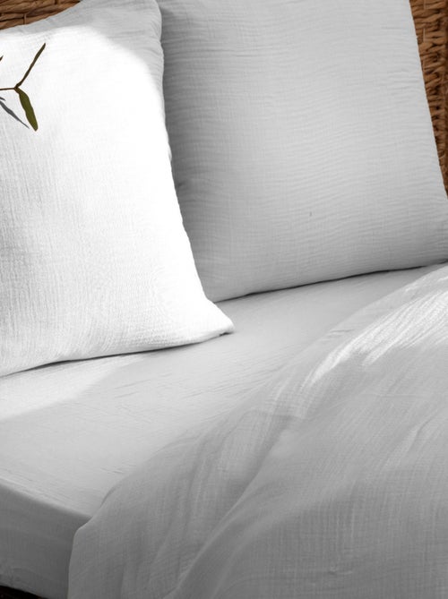 Drap housse en gaze de coton - Kiabi