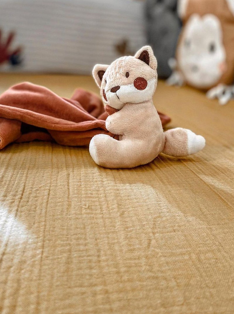 Drap housse en gaze de coton Jaune moutarde - Kiabi