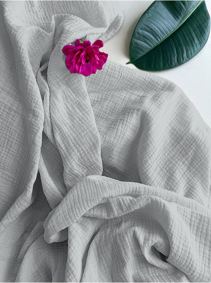 Drap housse en gaze de coton La sultane Gris Argenté - Kiabi