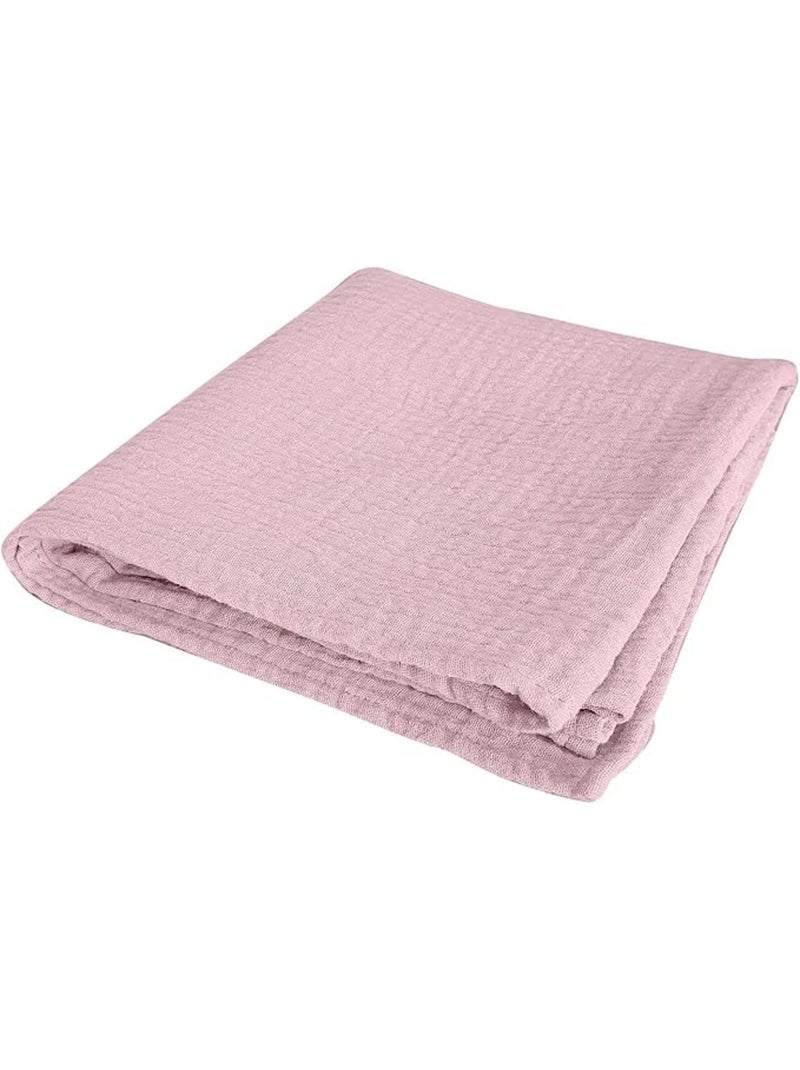 Drap housse en gaze de coton Rose clair - Kiabi