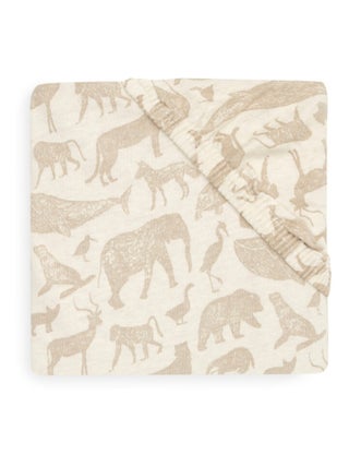 Drap housse en jersey Animals Nougat (70 x 140 cm)