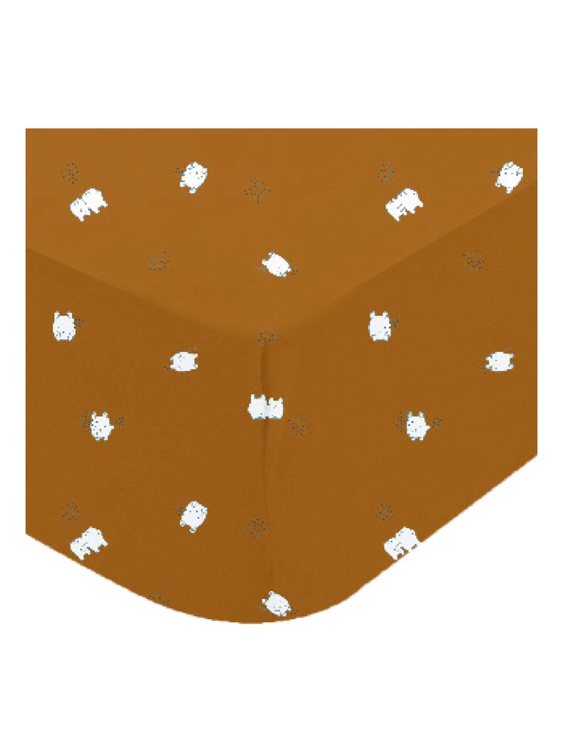 Drap housse en jersey de coton motif enfantin Bronze - Kiabi