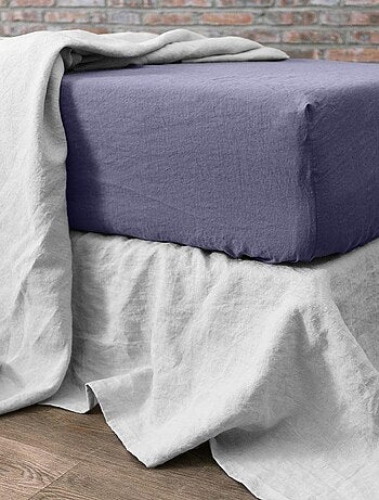 Drap housse en lin Français avec bonnet de 30 cm