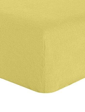 Drap housse en lin Français avec bonnet de 30 cm