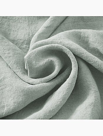 Drap Housse en Lin Lavé 140 x 190 cm Caramel