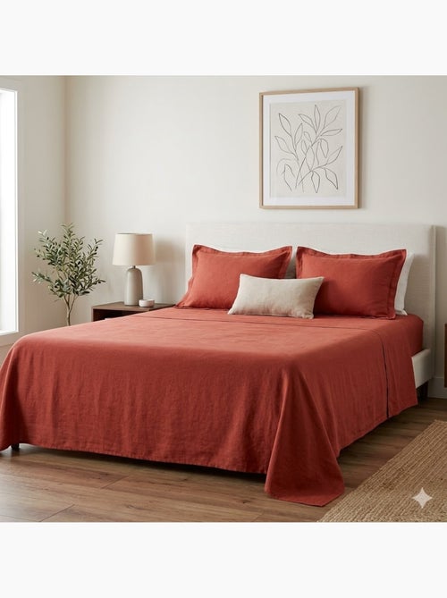 Drap housse en lin - Kiabi