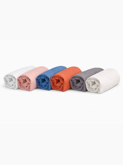 Drap-housse en micro lavé - Bonnet 25 cm - 140x190 / Anthracite - Kiabi