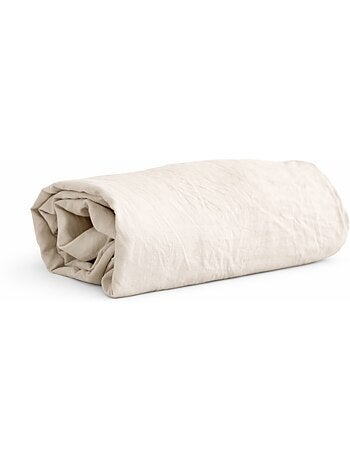 Drap-housse en micro lavé - bonnet 25 cm - beige - 140x190 / beige