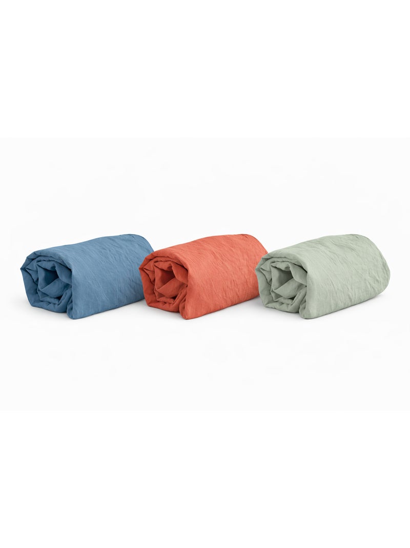 Drap-housse en micro lavé - bonnet 25 cm - bleu - 140x190 / bleu Bleu - Kiabi