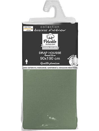 Drap housse en percale bonnet de 30 cm
