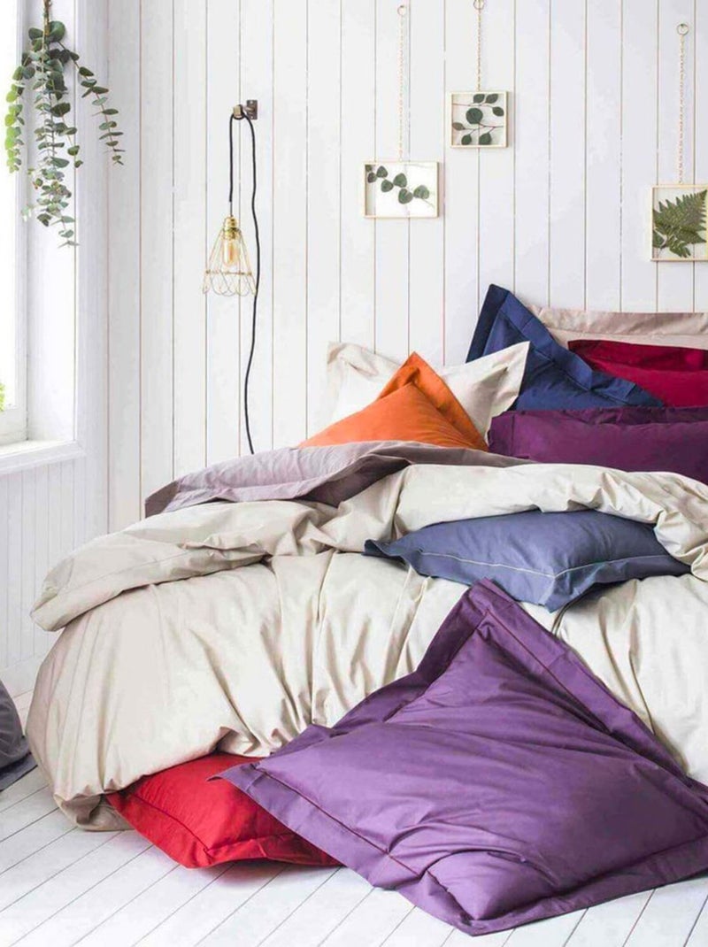 Drap housse en percale de coton 80 fils Orange - Kiabi