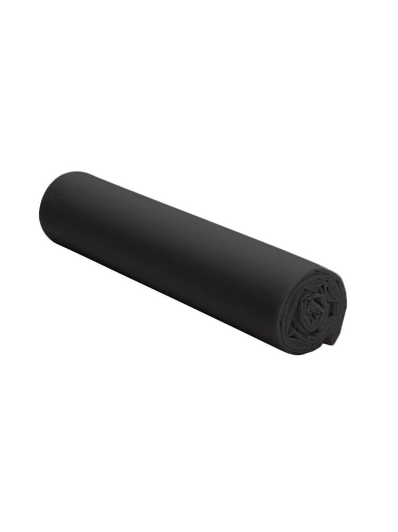 Drap housse en percale de coton lavé Noir - Kiabi