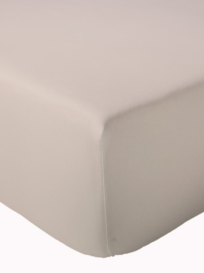 Drap housse en percale de coton uni PASSION PERCALE Bonnet de 30 cm Gris chiné - Kiabi