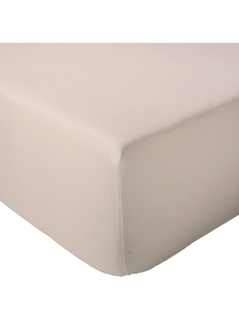 Drap housse en percale de coton uni PASSION PERCALE Bonnet de 30 cm Gris chiné - Kiabi