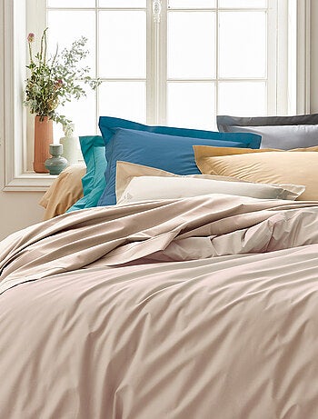 Drap housse en percale de coton uni PASSION PERCALE Bonnet de 40 cm