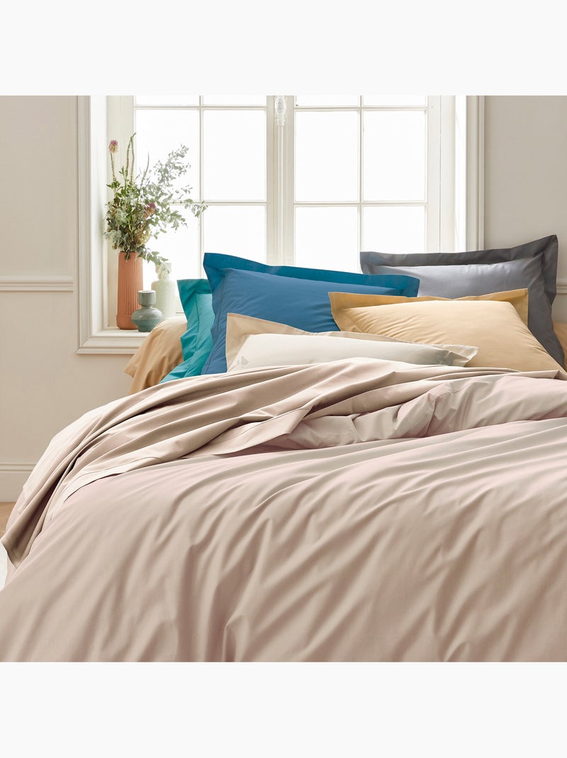 Drap housse en percale de coton uni PASSION PERCALE Bonnet de 40 cm Beige - Kiabi