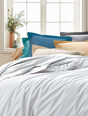 Drap housse en percale de coton uni PASSION PERCALE Bonnet de 40 cm
