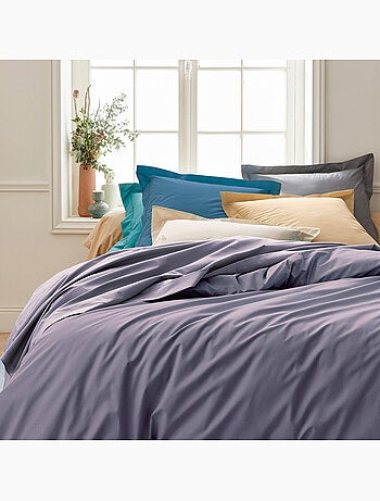 Drap housse en percale de coton uni PASSION PERCALE Bonnet de 40 cm