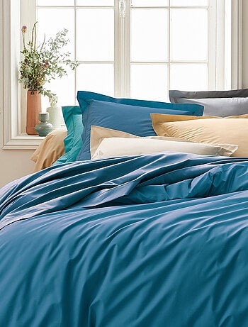 Drap housse en percale de coton uni PASSION PERCALE Bonnet de 40 cm